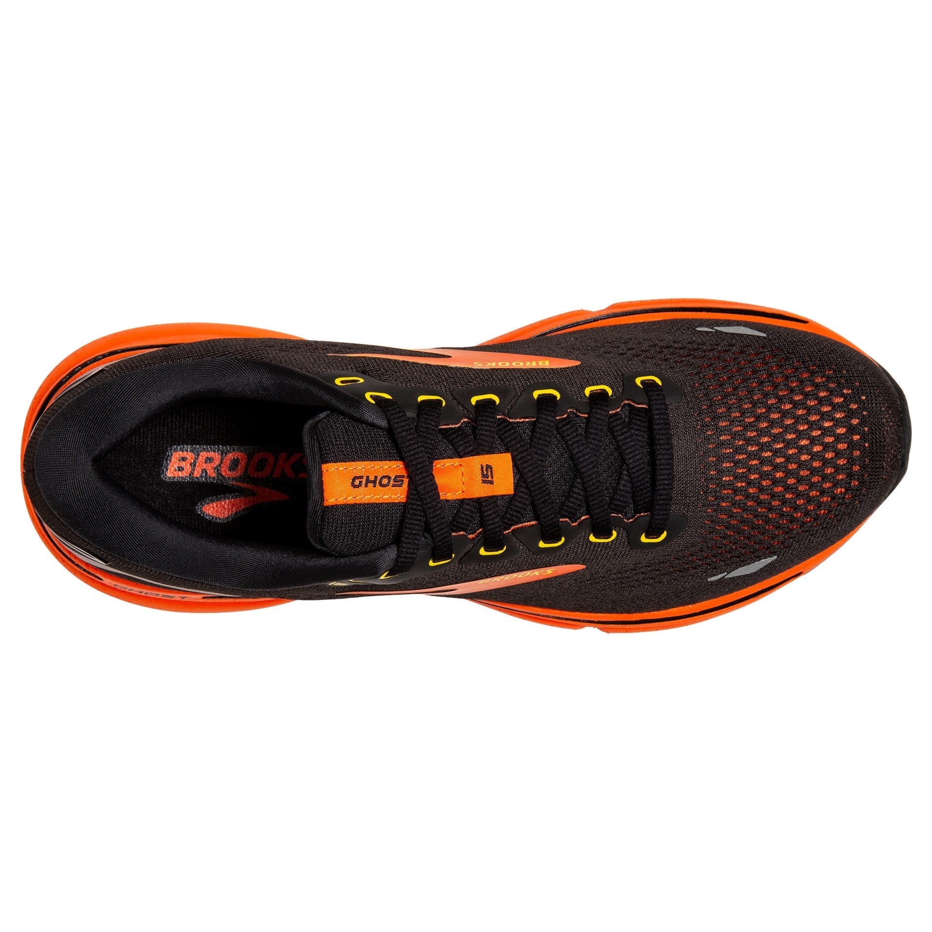 Brooks Ghost 15 Running Shoes - Mens - Black/Yellow/Red
