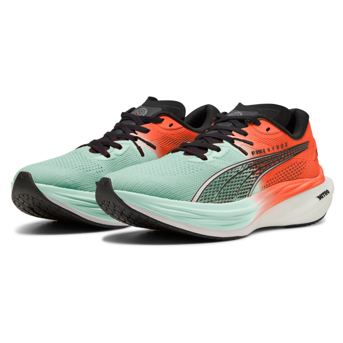 Puma x Hyrox Deviate Nitro 3 Running Shoes - Mens - Glowing Red/Mint Melt