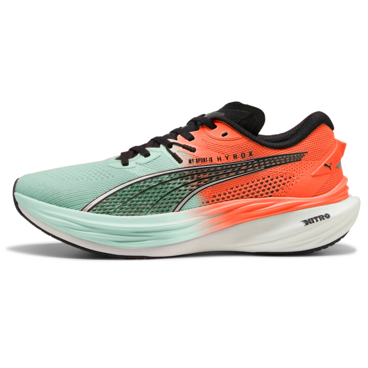 Puma x Hyrox Deviate Nitro 3 Running Shoes - Mens - Glowing Red/Mint Melt