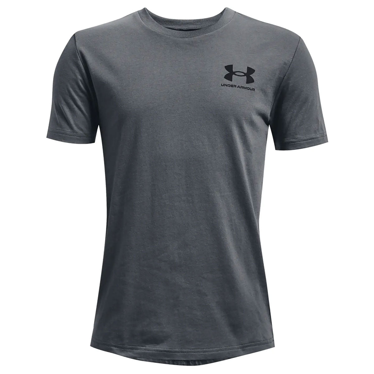 Under Armour Sportstyle Left Chest Short Sleeve Tee - Boys - Pitch Grey/Black