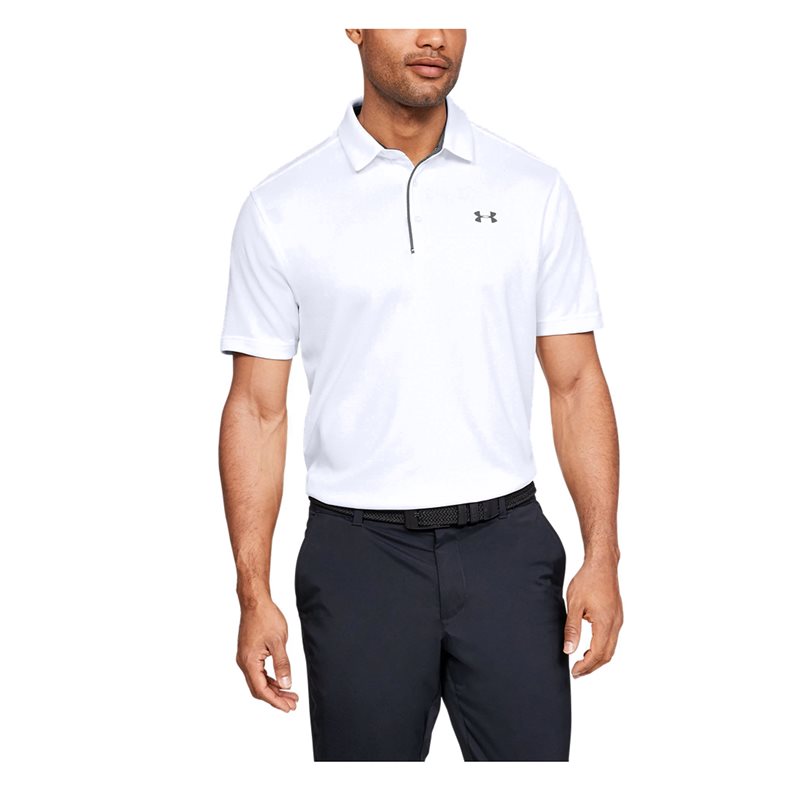 Under Armour Tech Polo Top - Mens - White/Graphite