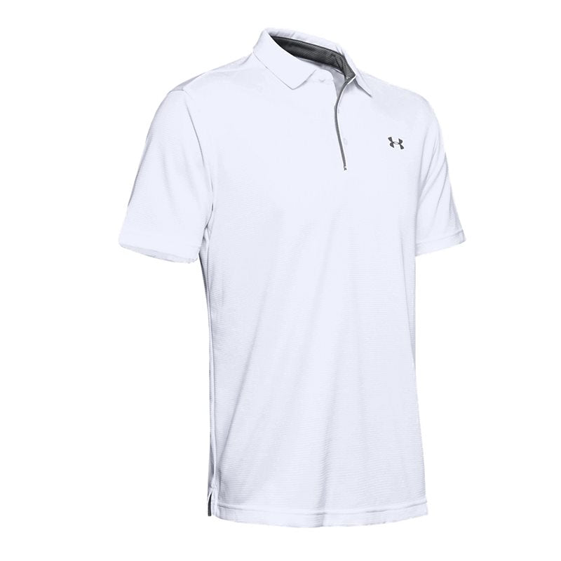 Under Armour Tech Polo Top - Mens - White/Graphite