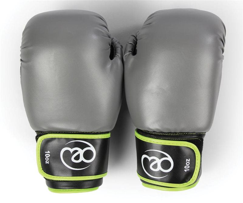 Fitness Mad PVC Sparring Gloves - Green/Grey