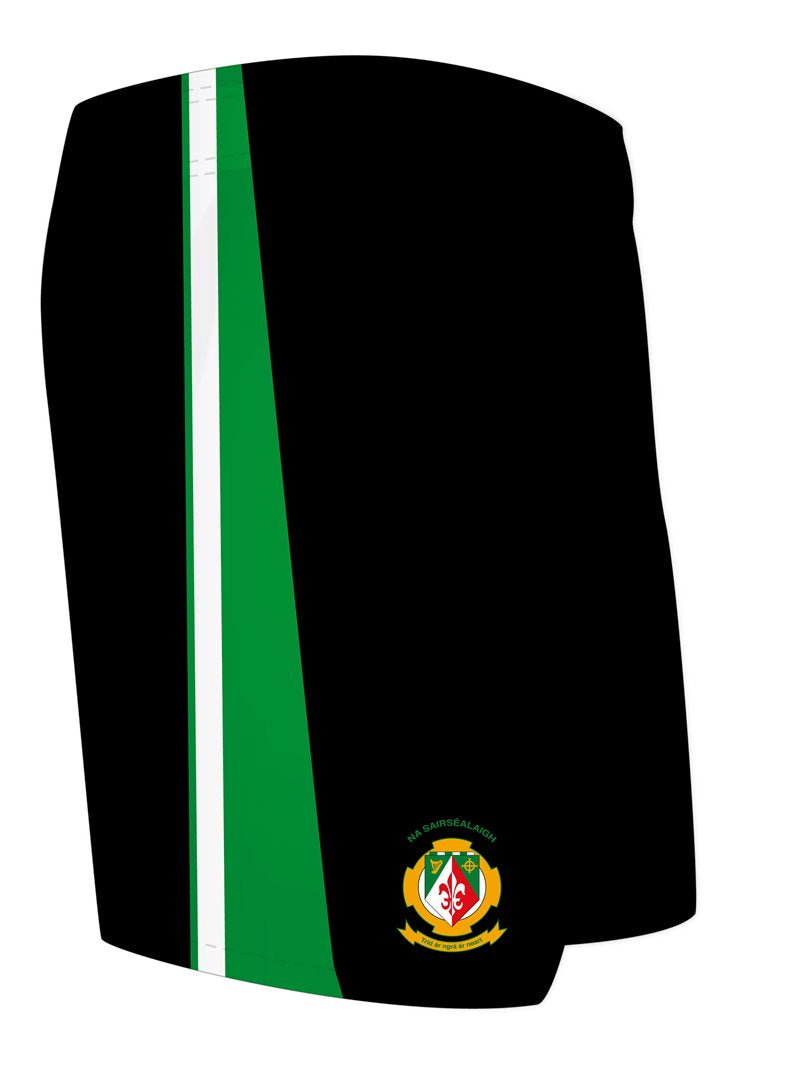 Mc Keever Sarsfields GAA Training Shorts - Adult - Black/White/Green
