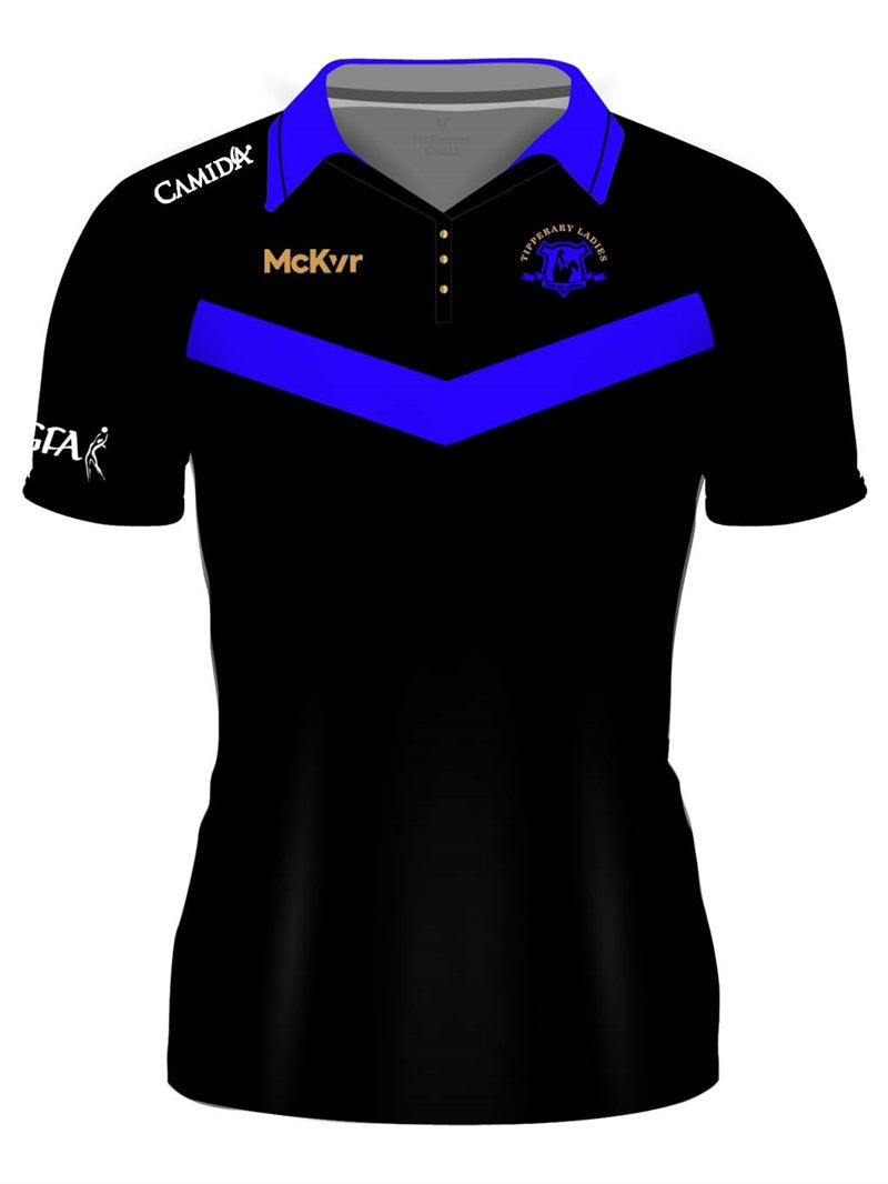 McKvr Tipperary Ladies LGFA Official Knit Polo Top - Womens - Black/Bolt Blue