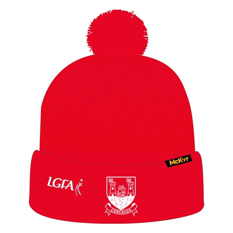 Mc Keever Cork Ladies LGFA Official Bobble Hat - Kids - Red