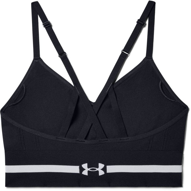 Under Armour Seamless Low Long Sports Bra - Womens - Black/Halo Grey