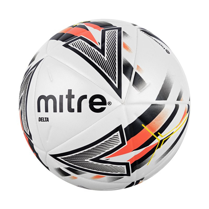 Mitre Delta One Football - White/Black/Dark Orange Size 5