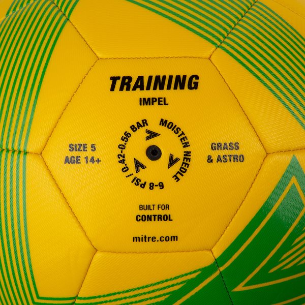 Mitre Impel L30P Football - Yellow/Light Green/Black Size 5