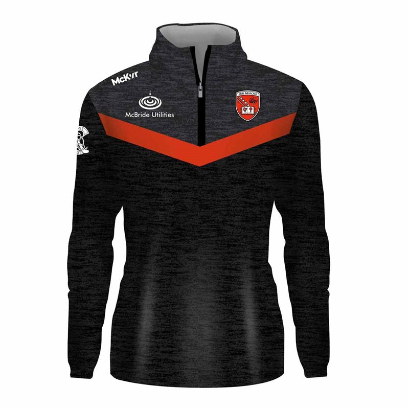 Mc Keever Armagh Camogie Official 1/4 Zip Top - Youth - Black/Orange/Grey