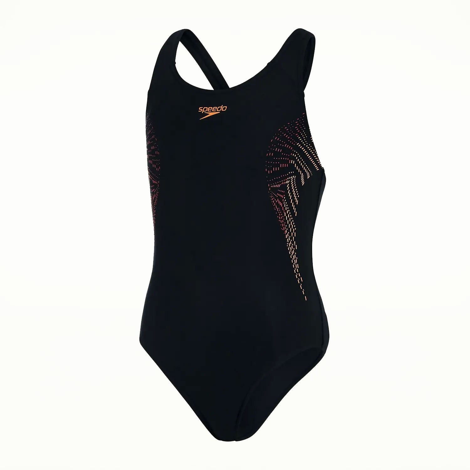 Speedo Plastisol Placement Muscleback Swimsuit - Girls - Black/Orange