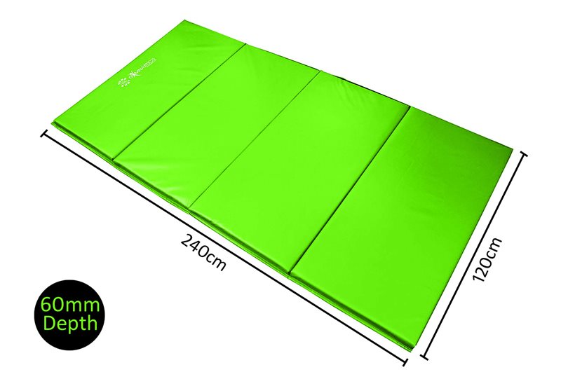 Sure Shot Foldable (4 Fold) Gym Mat - 60mm Lime Green