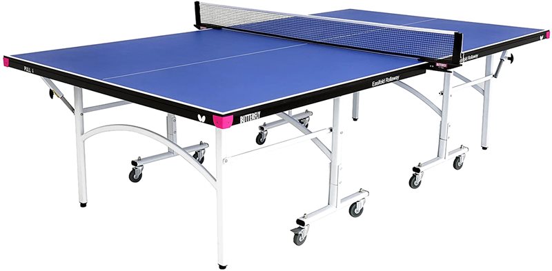 Butterfly Easifold Outdoor Rollaway Table Tennis Table - Blue