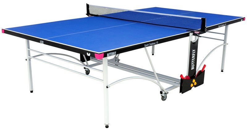 Butterfly Spirit 10 Outdoor Rollaway Table Tennis Table - Blue