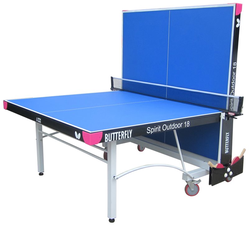 Butterfly Spirit 18 Outdoor Rollaway Table Tennis Table - Blue