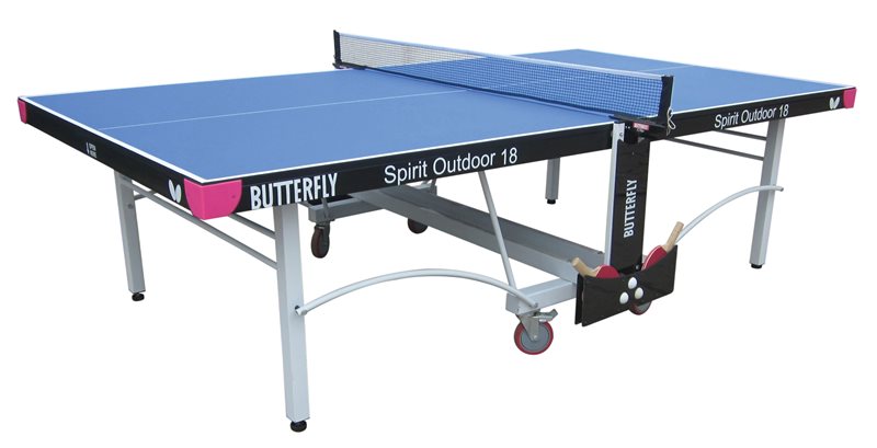Butterfly Spirit 18 Outdoor Rollaway Table Tennis Table - Blue