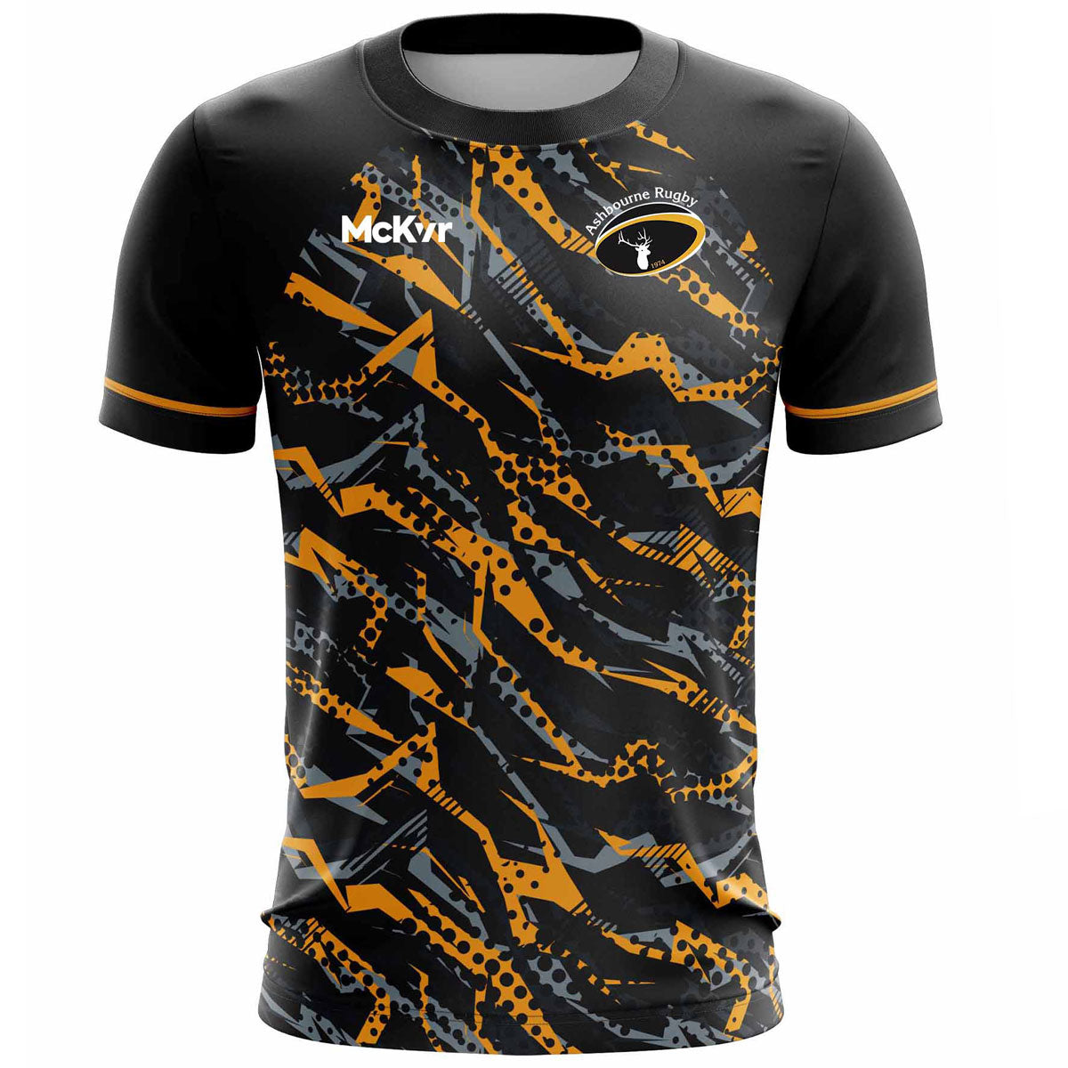 McKvr Ashbourne Rugby Club No.3 Training Jersey - Adult - Black/Amber
