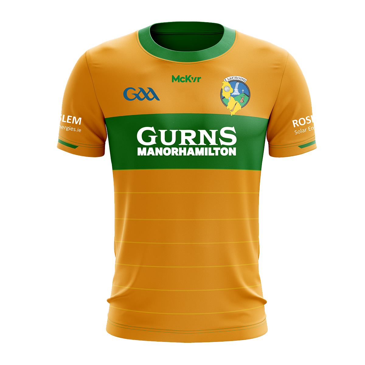 Mc Keever Leitrim Hurling Official Away Jersey - Adult - Gold/Green - Player Fit