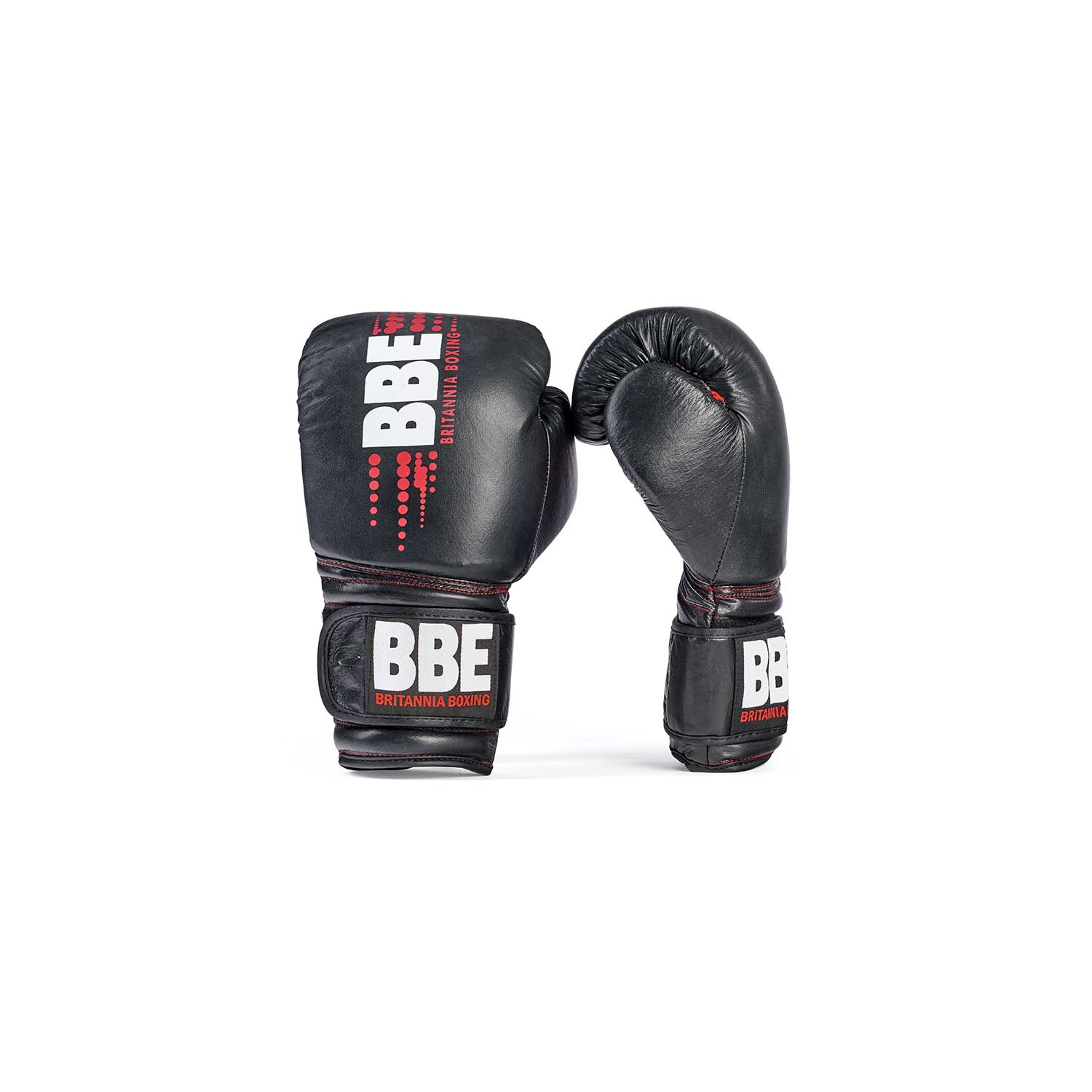 BBE Club Leather Sparring/Bag Gloves - Adult - Black/Red