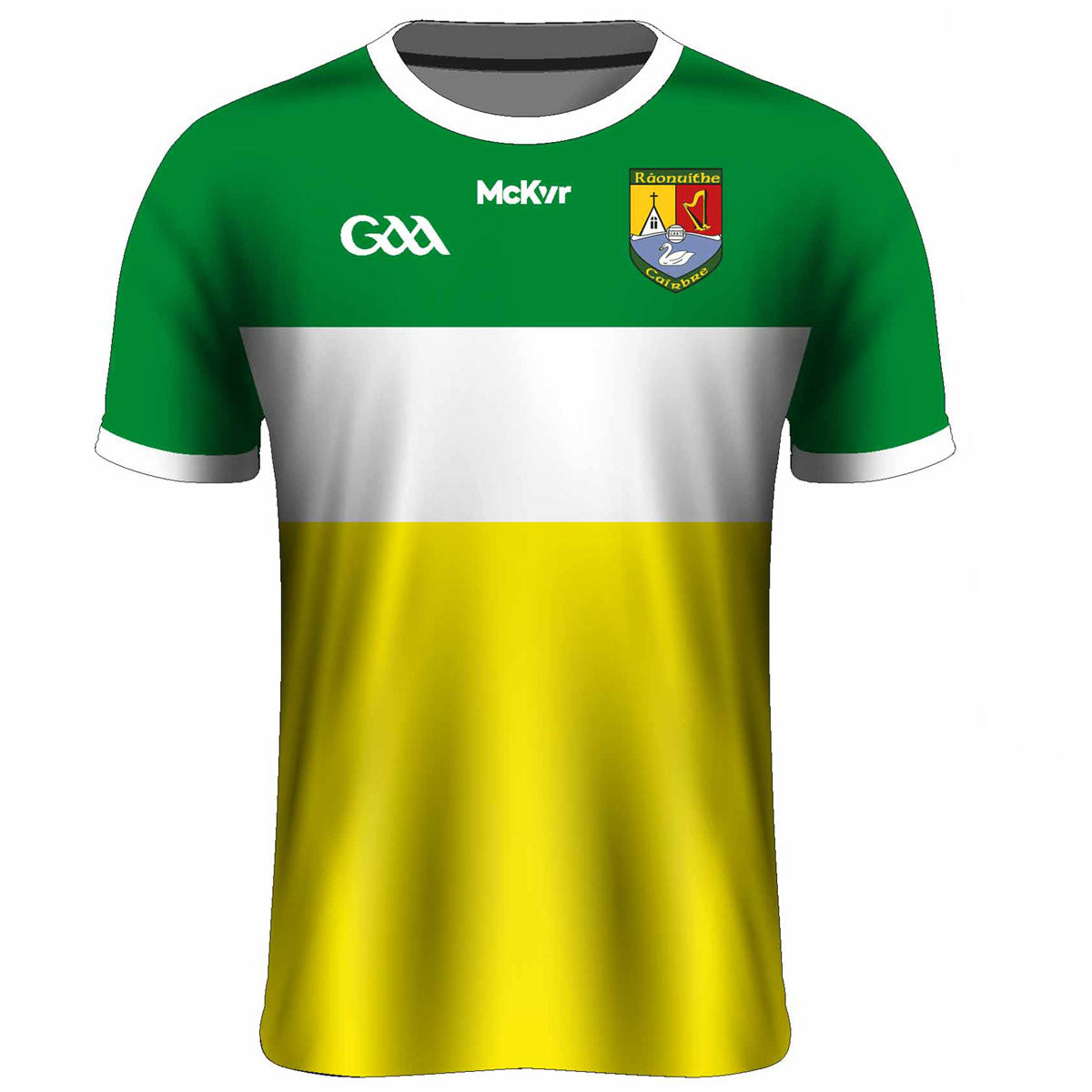 Mc Keever Carbery Rangers GAA Training Jersey - Adult - Green/White/Yellow Player Fit