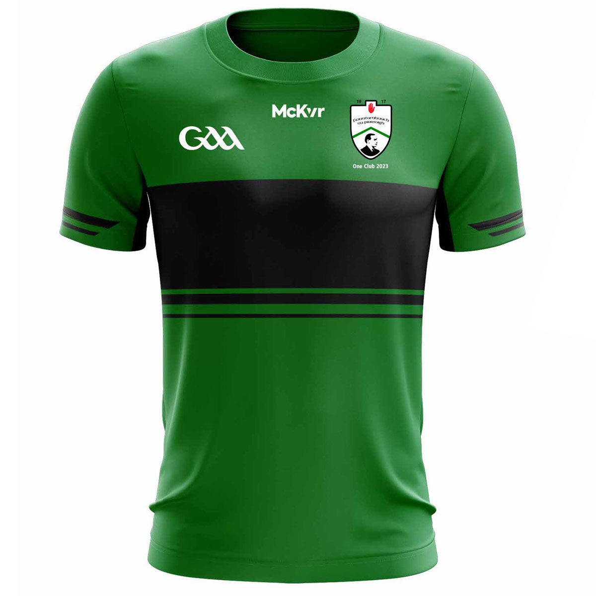 McKvr Fintona Pearses GAA Training Jersey - Adult - Green/Black Player Fit