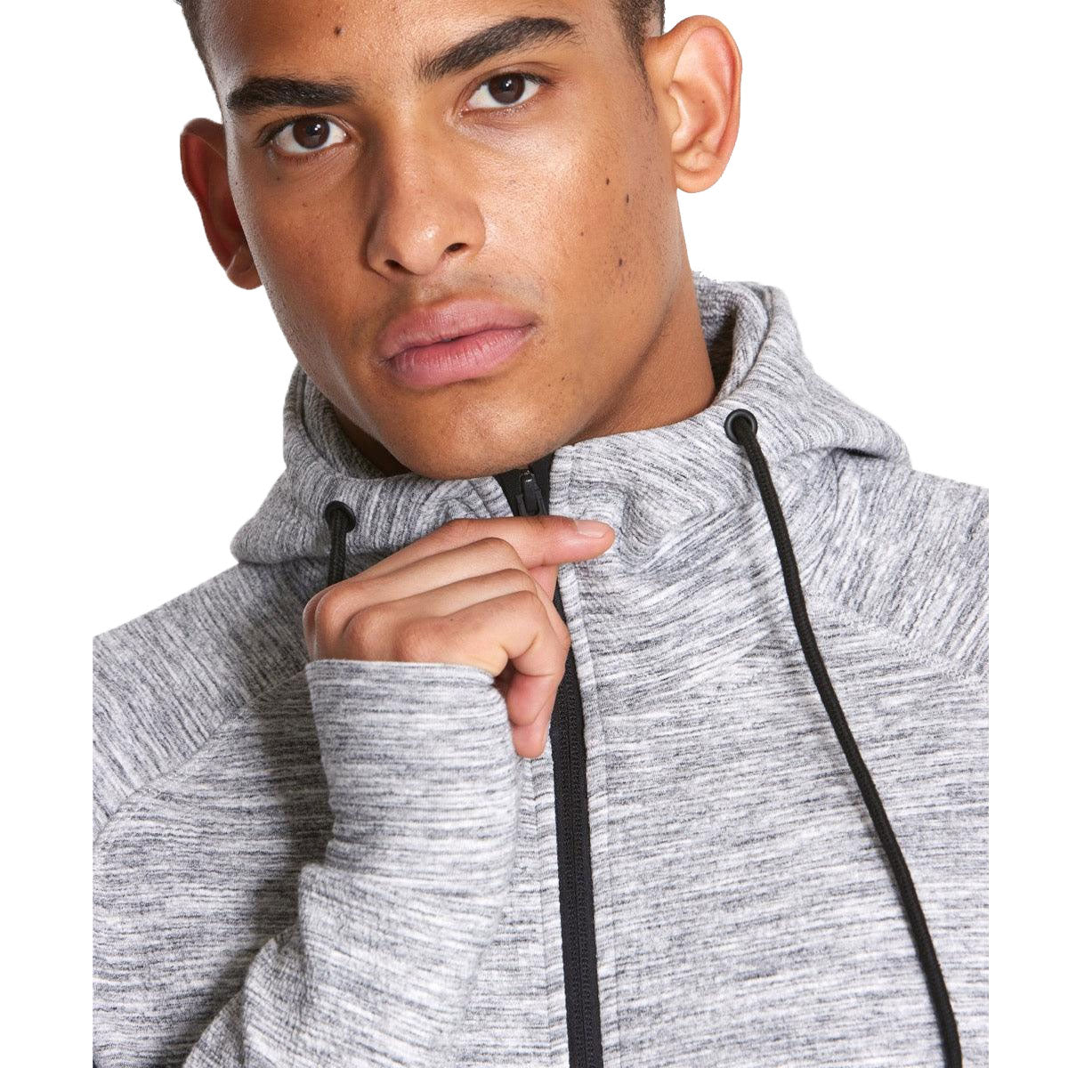 Gym+Coffee Fleck Hoodie - Mens - Grey