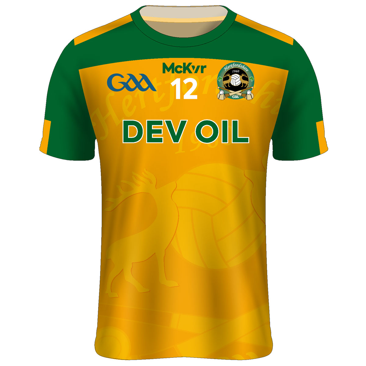 Mc Keever Hertfordshire GAA Numbered Playing Jersey - Adult - Amber