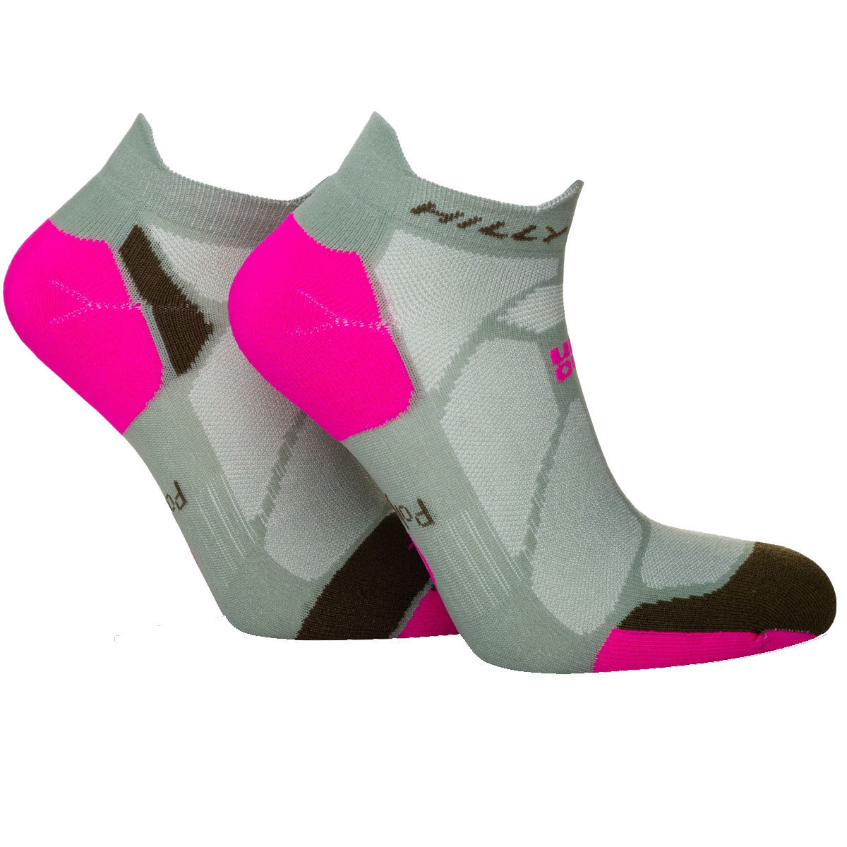 Hilly Marathon Fresh Socklet Min Socks - Womens - Sage/Fluo Pink