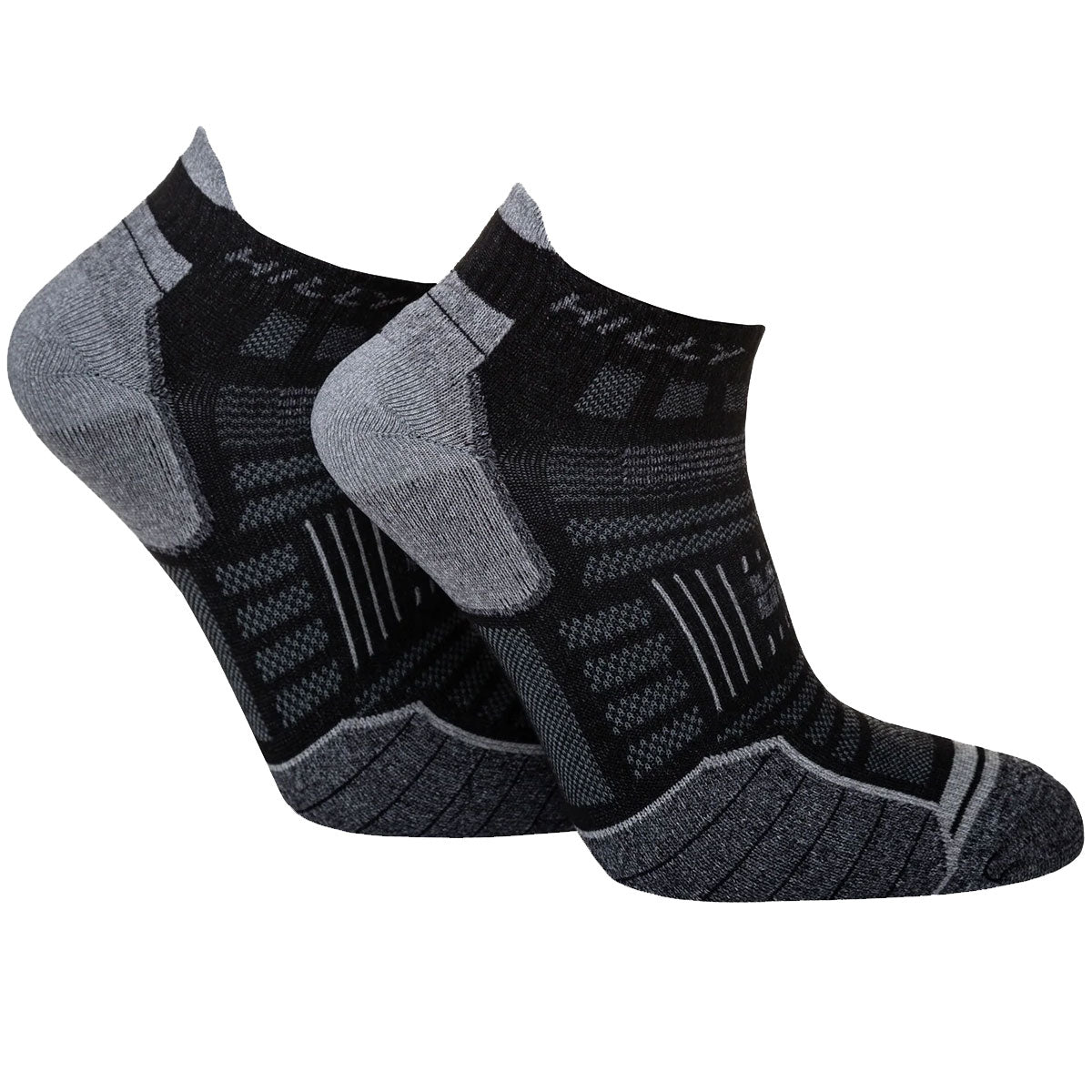 Hilly Twin Skin Socklet Min Socks - Mens - Black/Grey Marl