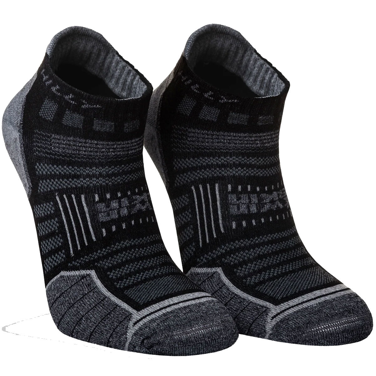 Hilly Twin Skin Socklet Min Socks - Mens - Black/Grey Marl