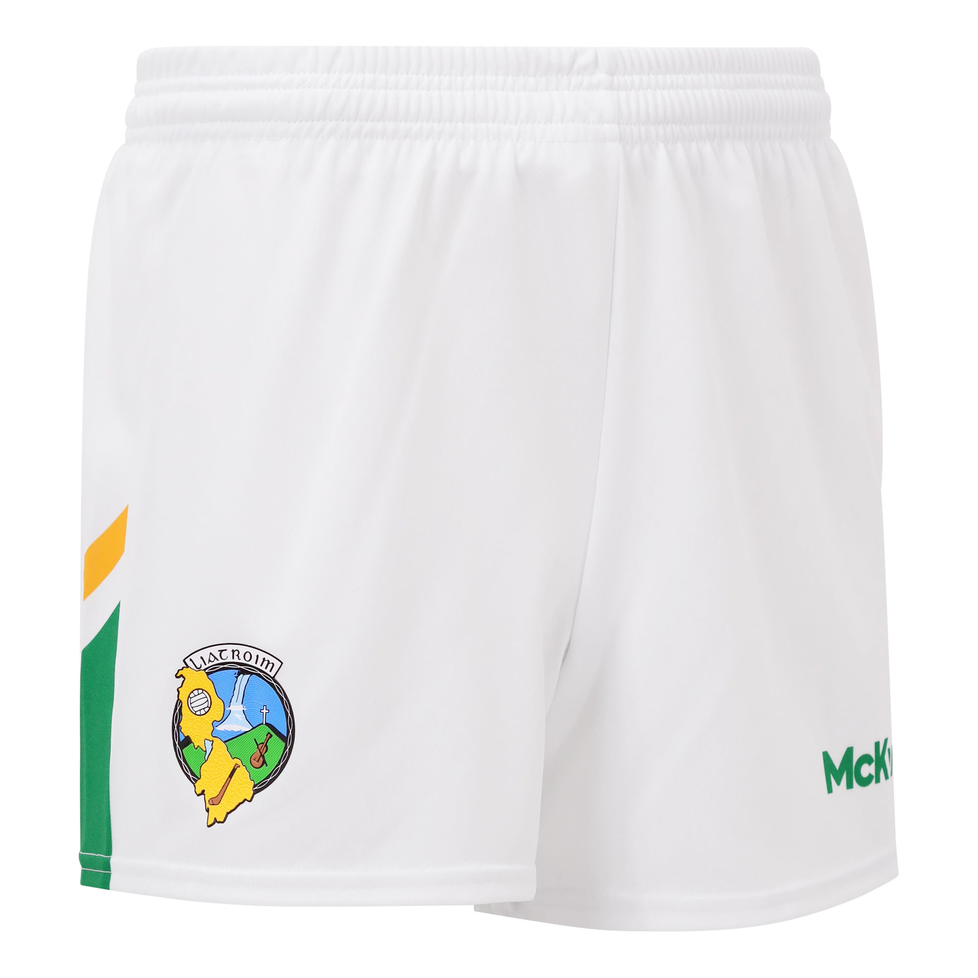 Mc Keever Leitrim GAA Official Playing Shorts - Adult - White/Green