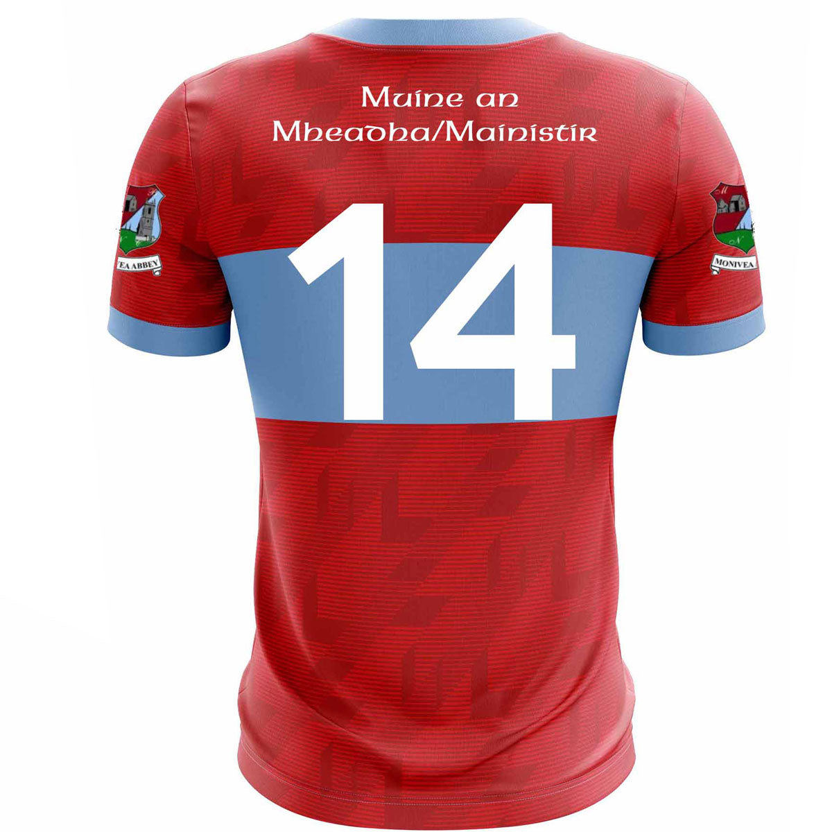 Mc Keever Monivea Abbey GAA Numbered Playing Jersey - Adult - Red/Sky ...