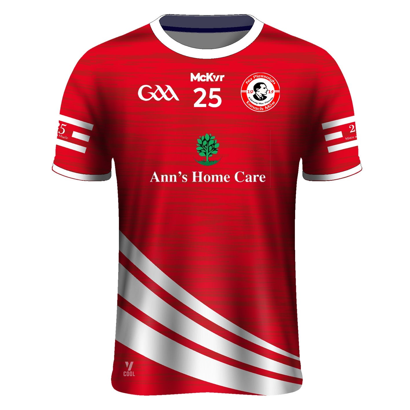 Mc Keever Na Piarsaigh Eanach Mor CLG Official Match Jersey - Youth - Red/White