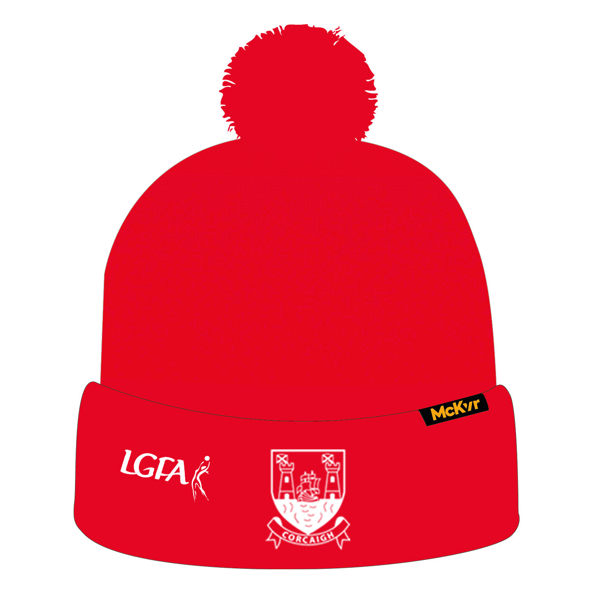 Mc Keever Cork Ladies LGFA Official Bobble Hat - Kids - Red