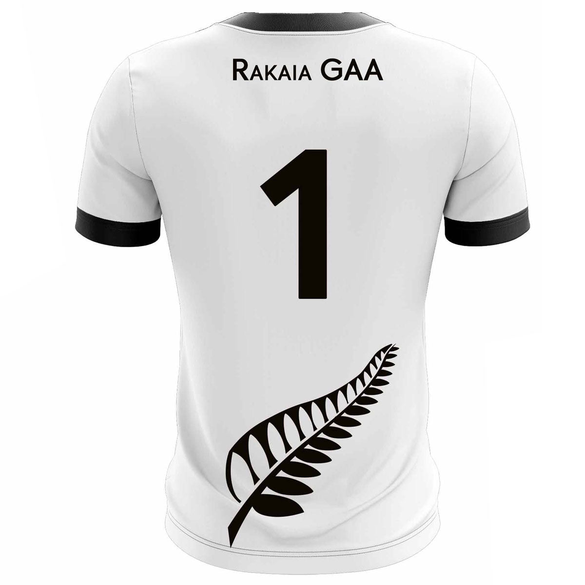 Mc Keever Rakaia GAA Numbered Goalkeeper Jersey - Adult - White/Black Player Fit