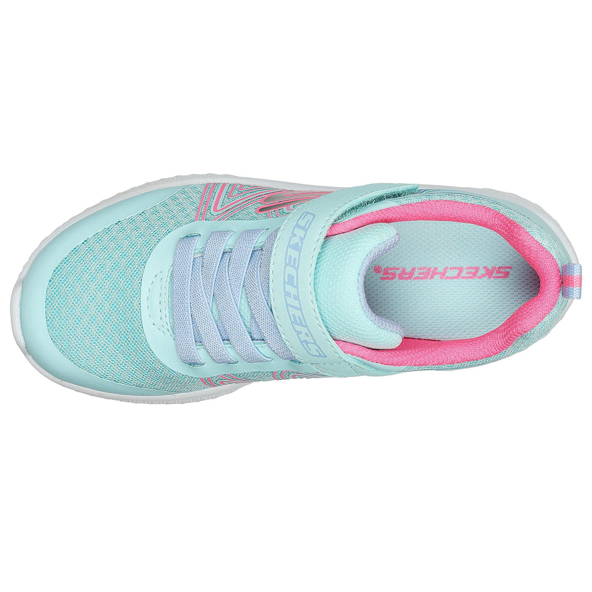 Skechers Microspec Plus Trainers - Girls - Aqua/Pink