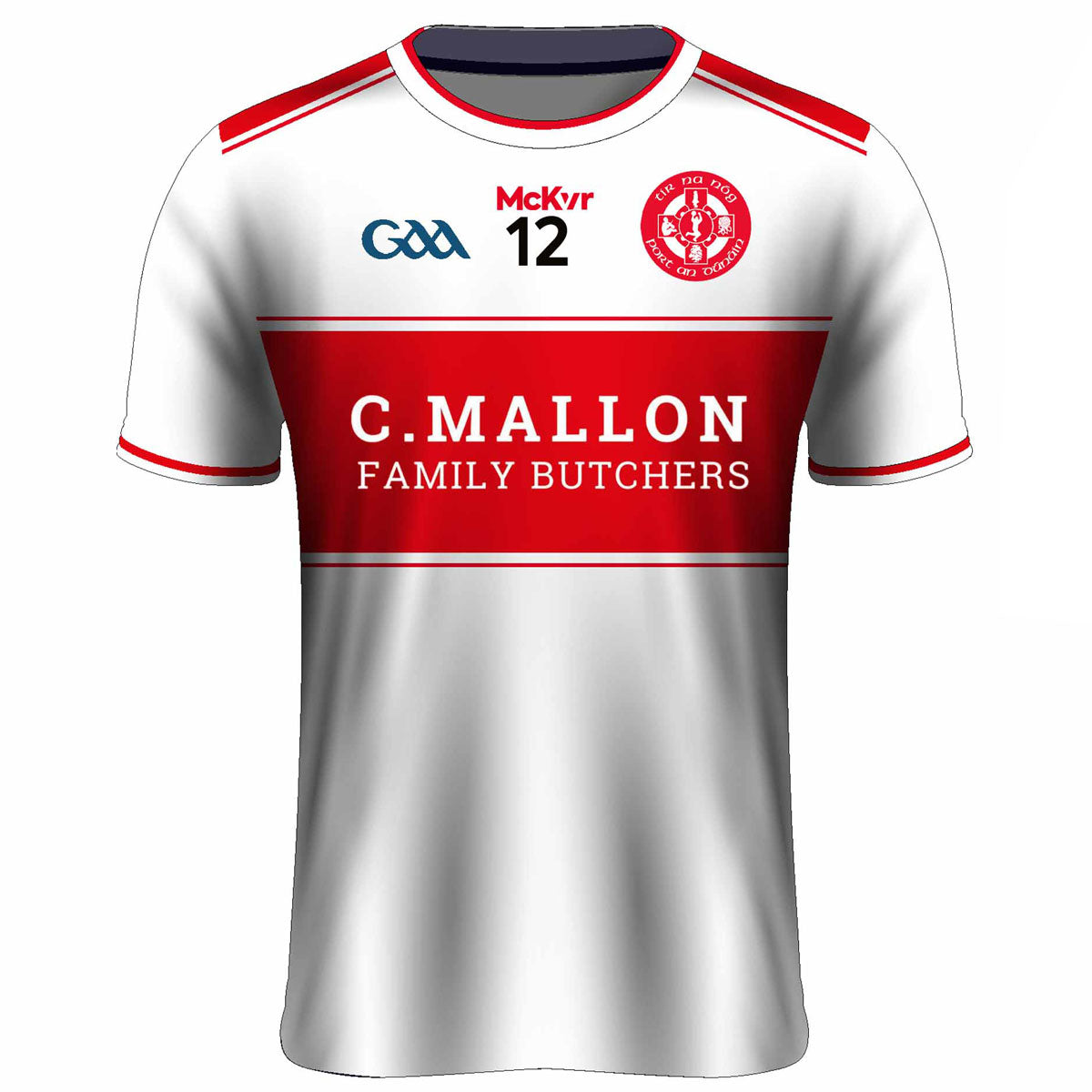 Mc Keever Tir na nOg GAA Numbered Home Jersey - Youth - White