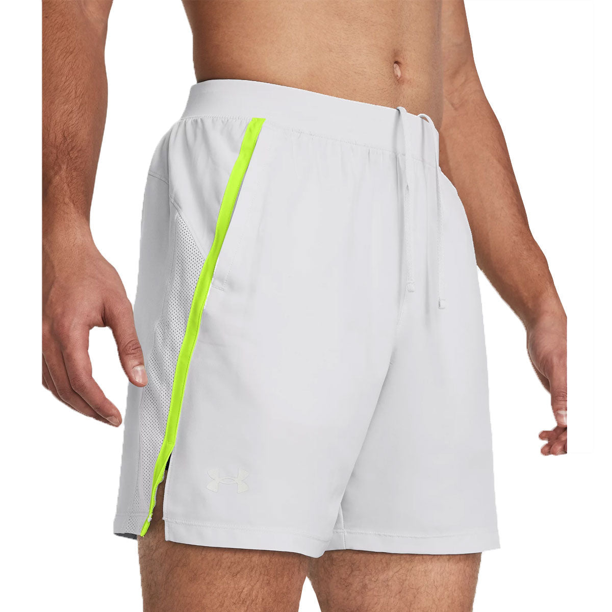 Under Armour Launch 7 inch Running Shorts - Mens - Halo Grey/High Vis Yellow/Reflective