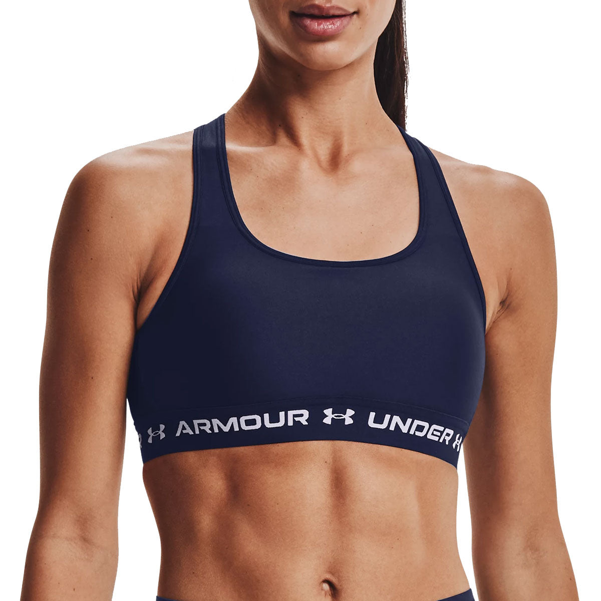 Under Armour Armour Mid Crossback Sports Bra - Womens - Midnight Navy/White