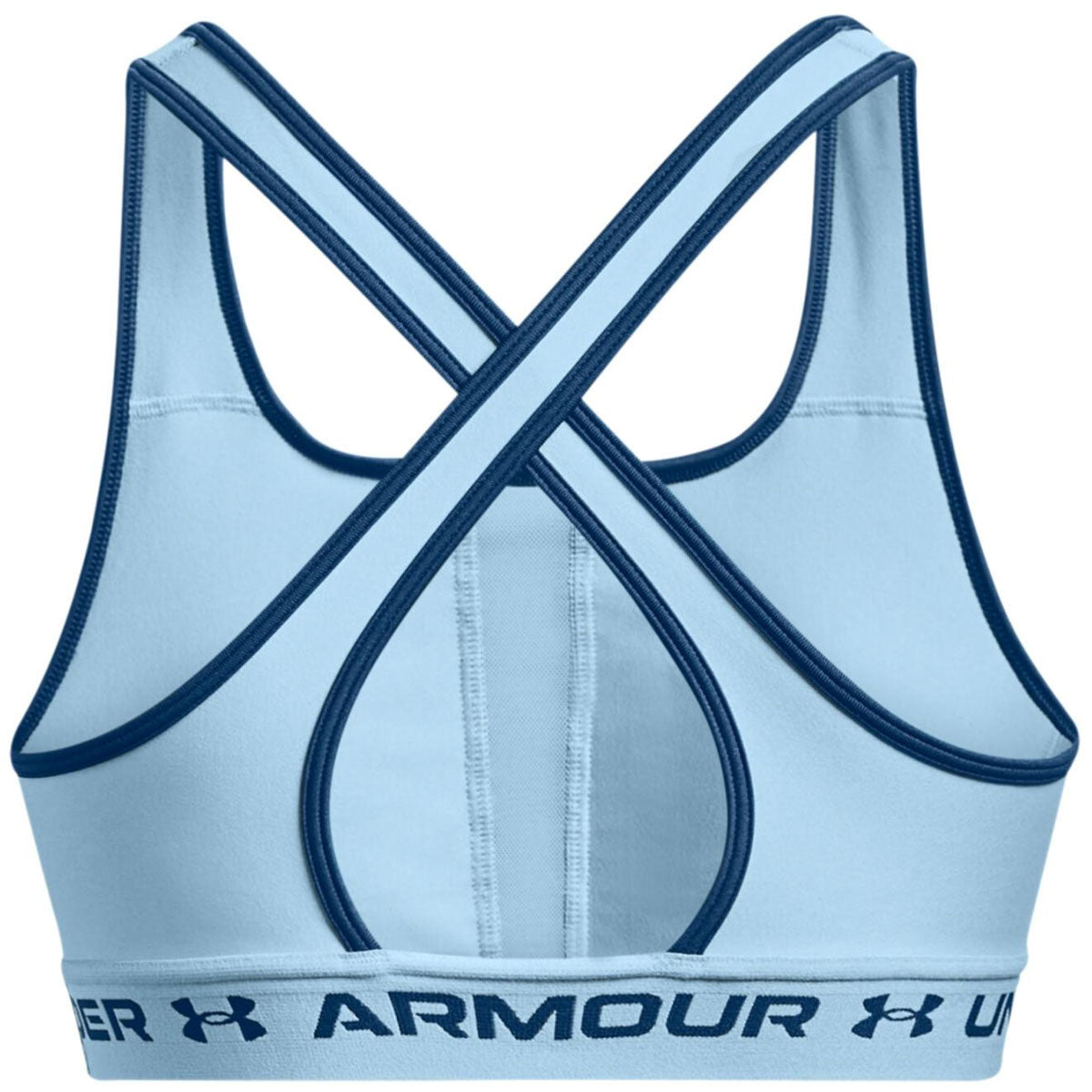 Under Armour Mid Crossback Sports Bra - Womens - Blizzard/Varsity Blue