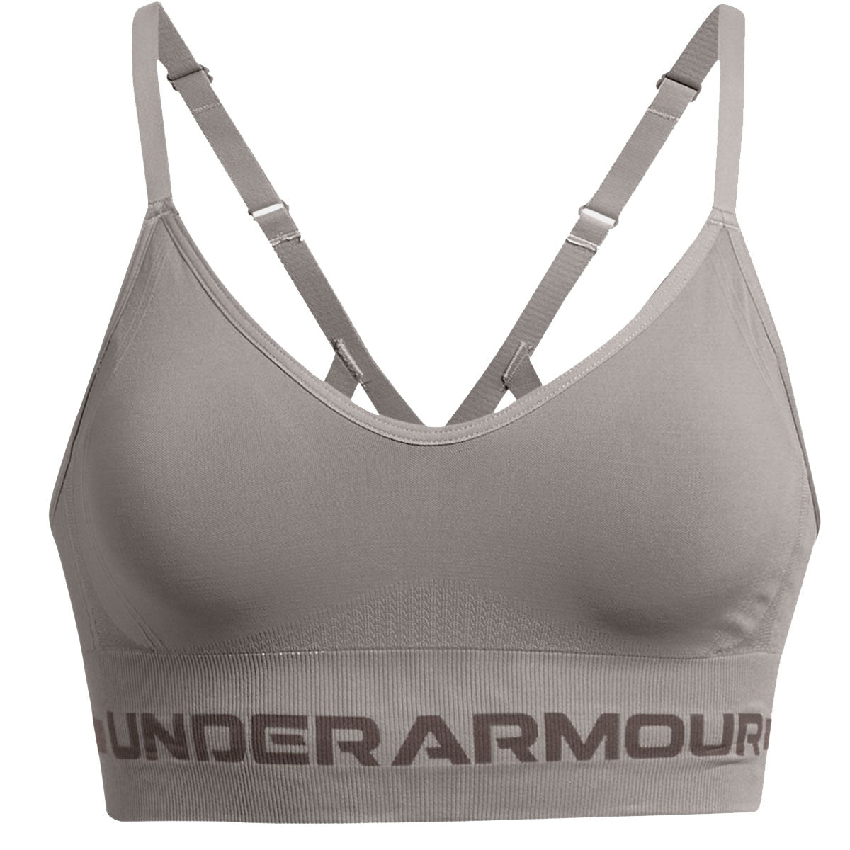 Under Armour Seamless Low Long Sports Bra - Womens - Pewter/Fresh Clay