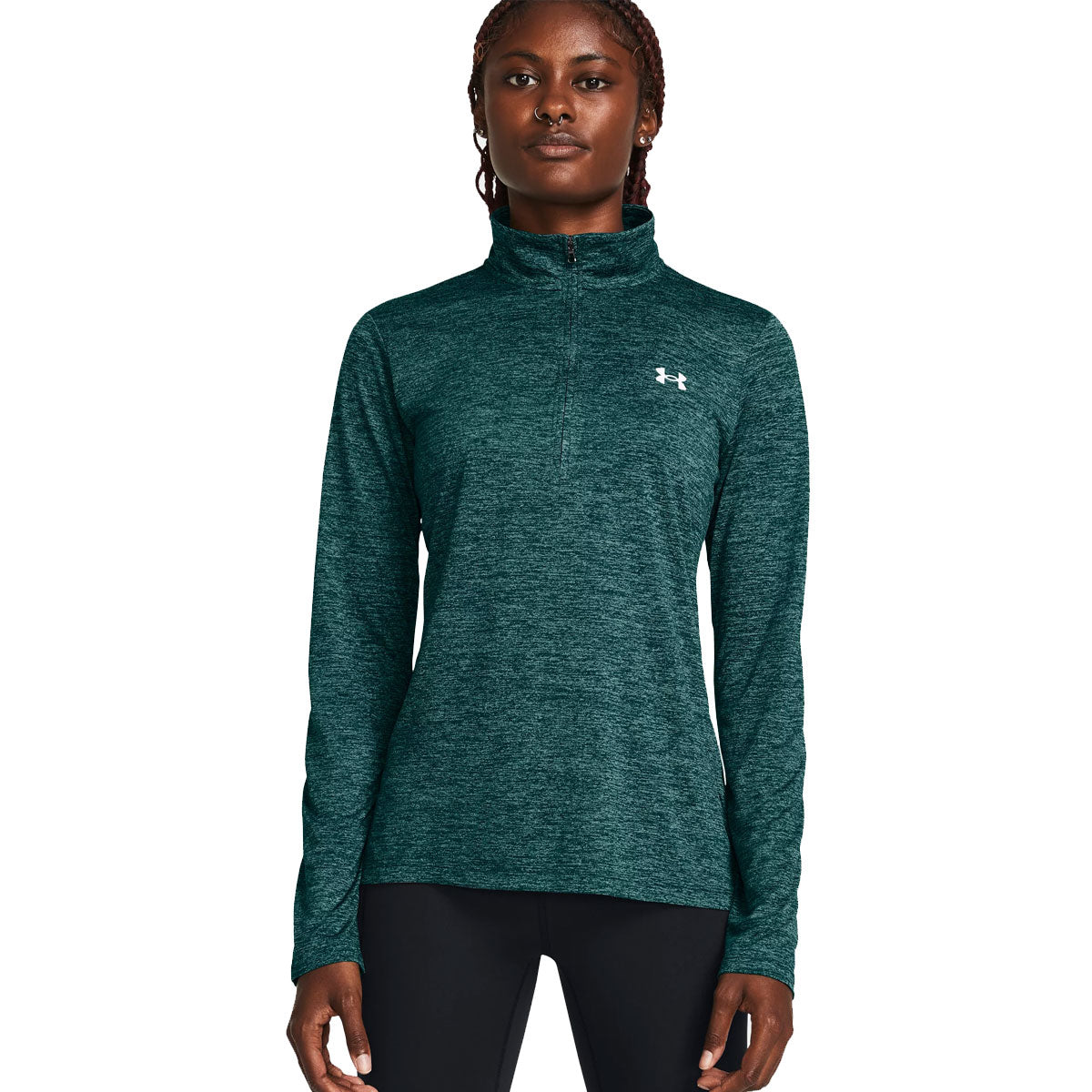 Under Armour Tech 1/2 Zip Twist Top - Womens - Hydro Teal/White