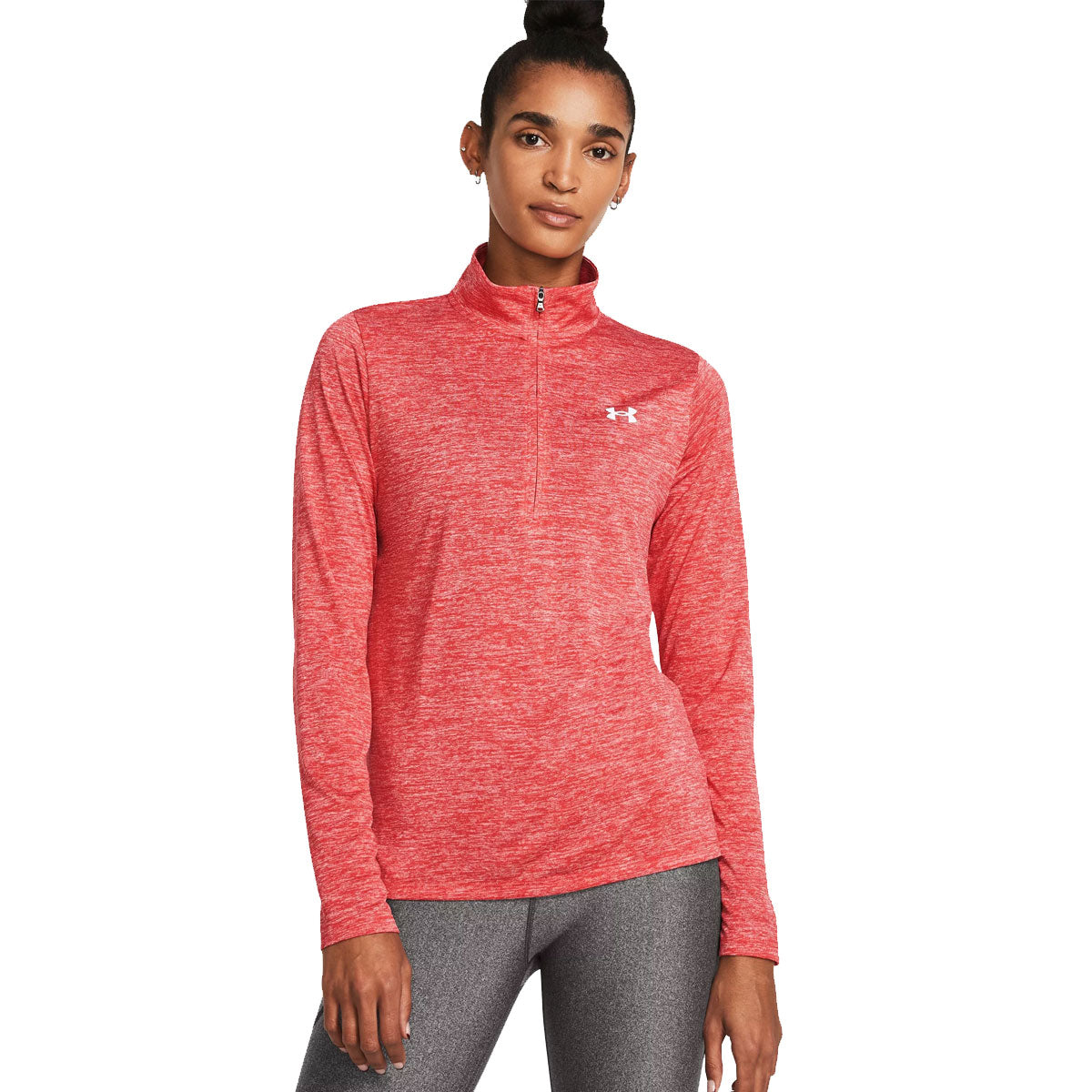 Under Armour Tech 1/2 Zip Twist Top - Womens - Red Solstice/White