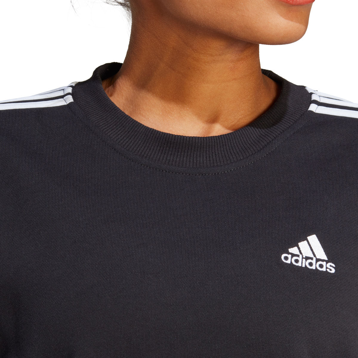 adidas Essentials 3 Stripes Sweatshirt - Womens - Black/White