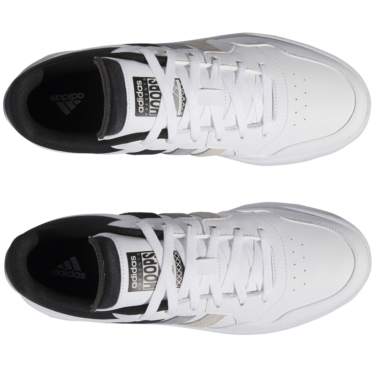 adidas Hoops 3.0 Trainers - Mens - White/Black/Grey