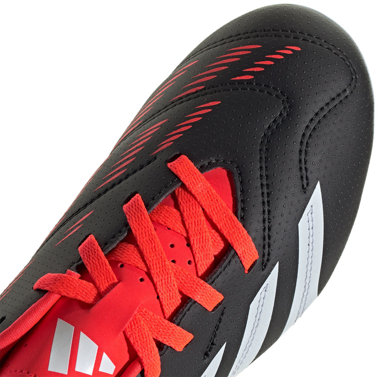 adidas Predator Club FG Football Boots - Youth - Black/White/Solar Red