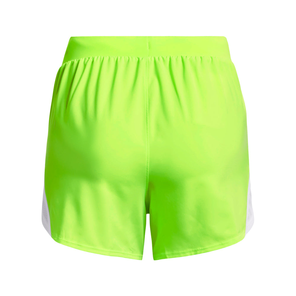 Under Armour Fly-By 2.0 Shorts - Womens - Lime Surge/White/Metallic Silver