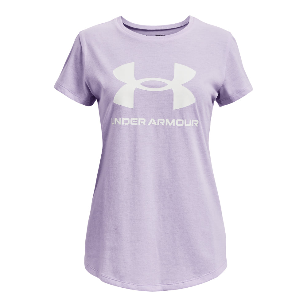 Under Armour Sportstyle Graphic Short Sleeve Tee - Girls - Nebula Purple/White